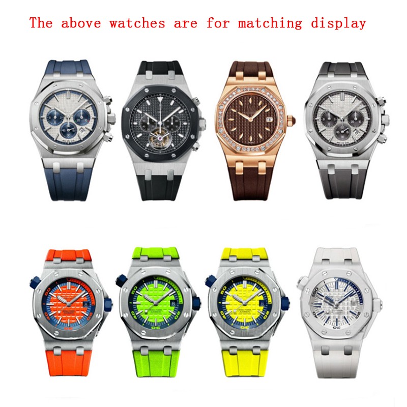 Watch accessories 28mm suitable for AP strap high-end camouflage silicone strap pin buckle men waterproof sports rubber strap