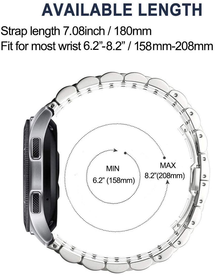 20/22 مللي متر الفولاذ المقاوم للصدأ حزام ساعة لسامسونج غالاكسي ساعة 4 46/42 مللي متر 41/45 مللي متر جير S3 سوار الرياضة حلقة النشطة 2 Amazfit GTR
