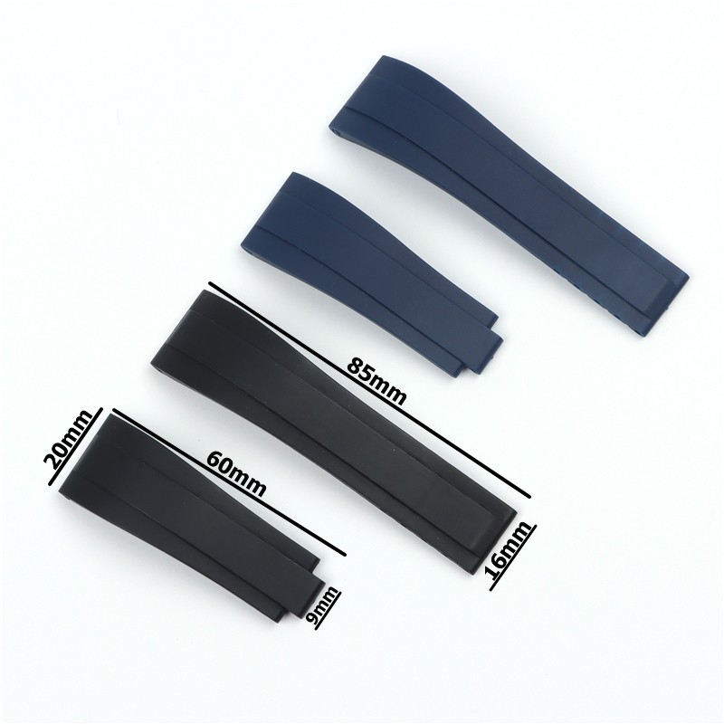 Top Quality 20mm Silicone Rubber Watchband for Role Watch Strap Daytona Submarine GMT OYSTERFLEX Bracelet Folding Buckle