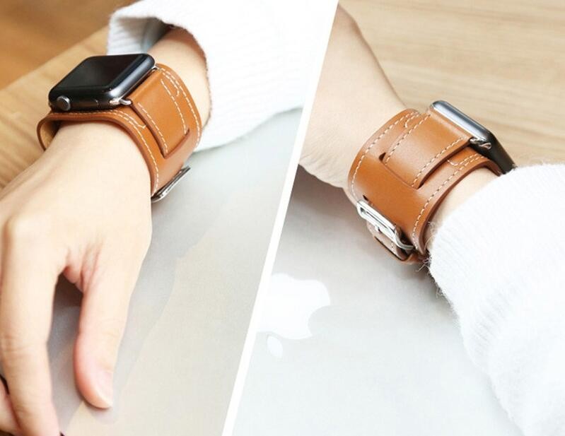 41/45mm Connect Bracelet Strap with Connector for iWatch Series 7 6 5 4 3 2 1 Leather Loop for Apple Watch Band 42mm 38mm 40mm 44mm