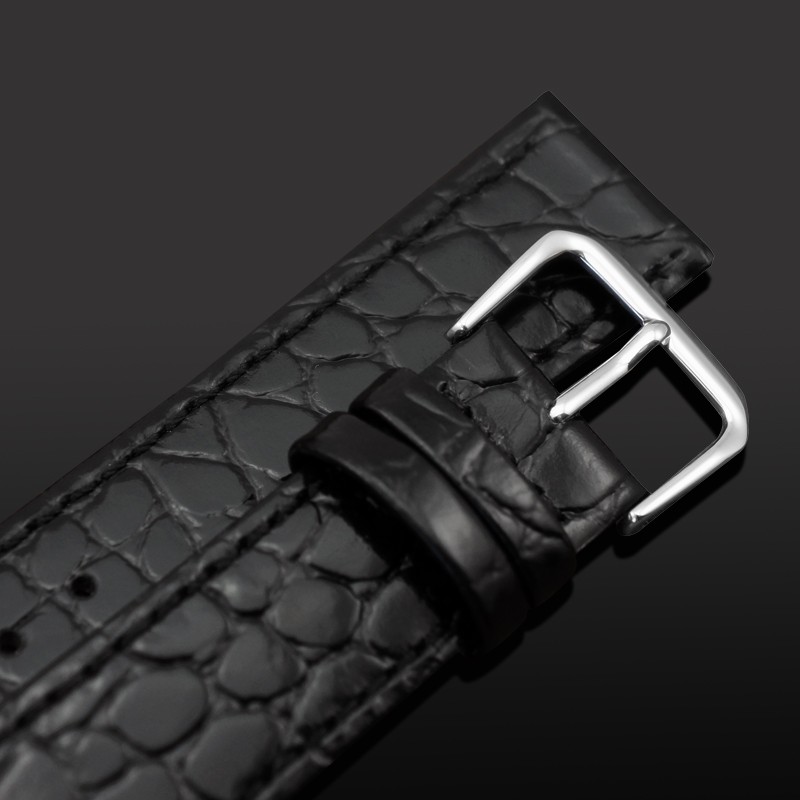 MAIKES Watch Accessories Genuine Leather Watch Strap Crocodile Pattern Wrist Band Soft Watches 12mm-20mm Black Bracelets