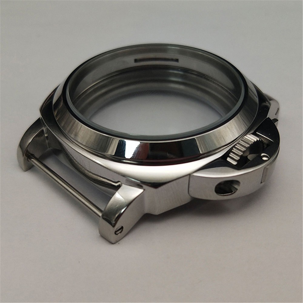 44mm high quality 316L stainless steel watch cases fit ETA 6497/6498 mechanical hand wind movement ETA6497 case ETA6498