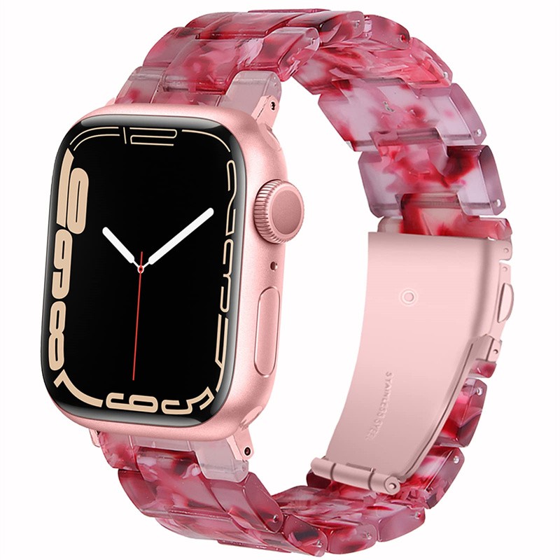 Resin strap for apple watch 7 band 41mm 45mm 44mm 40mm 42mm/38mm korea smartwatch ring bracelet for iwatch series 6 se 5 4 3