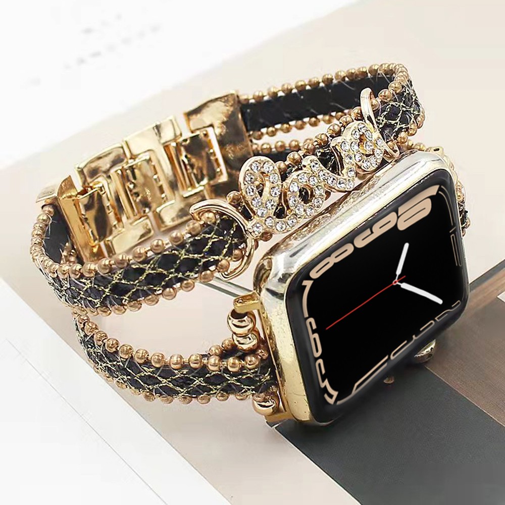 Women Jewelry Bracelet Band for Apple Watch 40mm 44mm 41mm 45mm Creative Diamond Wrist Strap for iwatch Series 7 6 SE 5 4 3