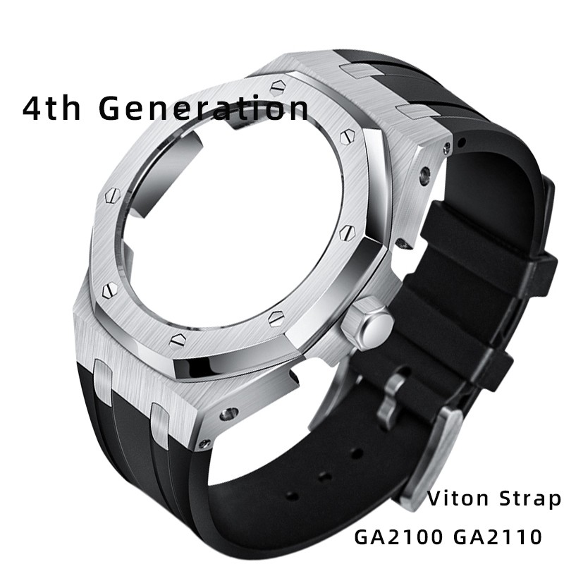 GA2100 GA2110 Casioak Metal Case with Rubber Strap Watch Crown with Screw Tools Adjustment Accessories