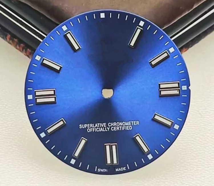 28mm blue luminous watch dial for ETA2824/2836 8215/8200 2813 movement with R logo