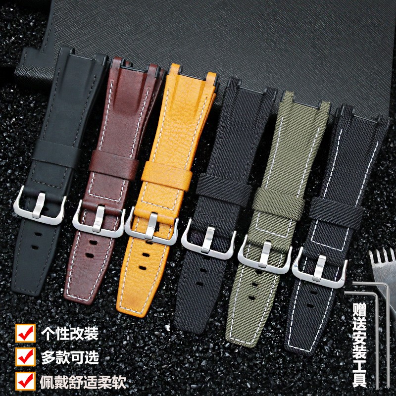 Watch Band Nylon Strap for Casio G-SHOCK MTG-B1000 D-B1000B-1A Wristband Genuine Leather Bracelet Man 26*14mm