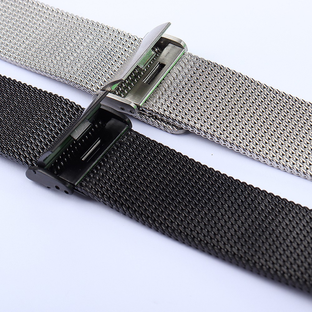 18mm 20mm 21mm 22mm 24mm Universal Milanese Watchbands Quick Release Watch Band Mesh Stainless Steel Strap Wristband Black