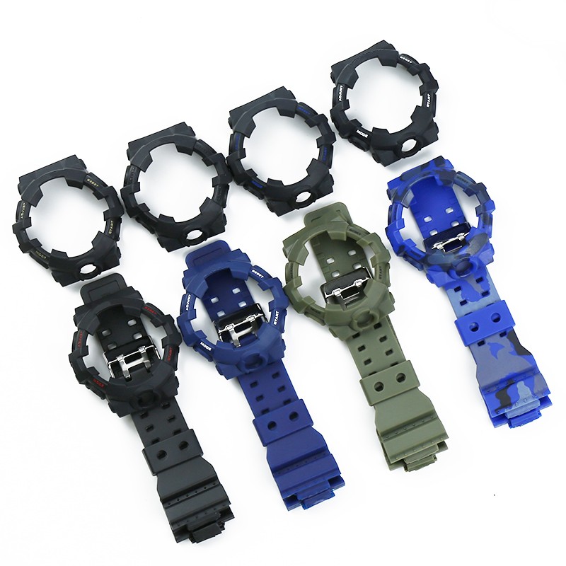 Camo Resin Strap Case Men Watch Accessories for Casio G-SHOCK GA700 GA735 Sports Waterproof Rubber Strap Ladies Watch Band