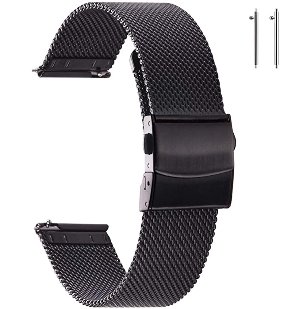 Stainless steel mesh watch band for men women, quick release mesh watch straps 16mm 18mm 19mm 20mm 21mm 22mm