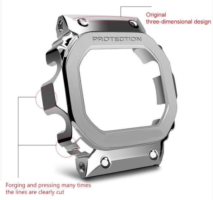 Metal Case + Bezel Strap for G-shock DW5600/5610 GW5600E Stainless Steel Watch Band for Casio DW/GW5000 DW5035 Watch Accessories