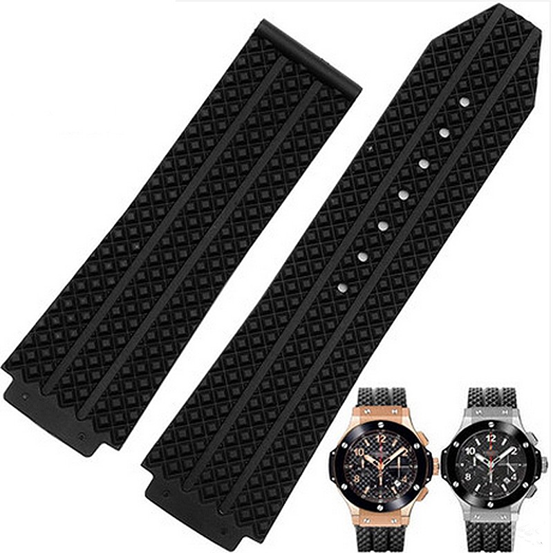 Specific Brand Male Strap For HUBLOT Hublot Rubber Rubber Strap Watch Accessories Black 25*19mm