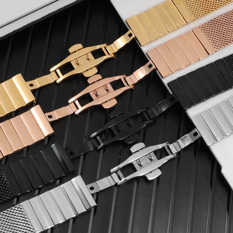 Stainless Steel Watch Strap Luxury Metal Watchband Watch Band Accessories Milanese Mesh Solid Bracelet 18mm 20mm 22mm 24mm