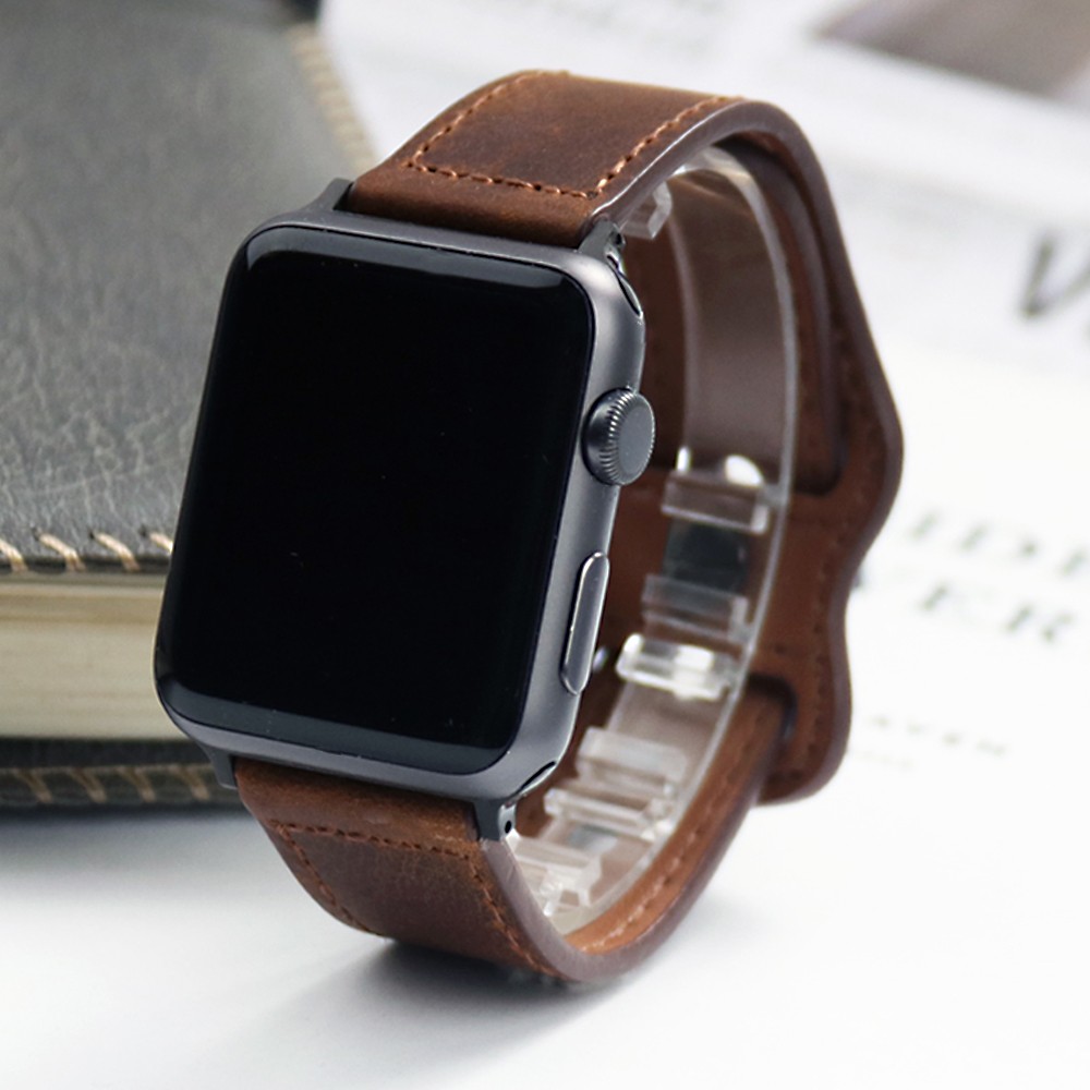 Genuine Leather Korea Strap for Apple Watch 7 Band 45/41mm 44/40mm 42/38mm Bracelet Apple Watch Strap for iWatch 6 5 4 3 2 1 SE