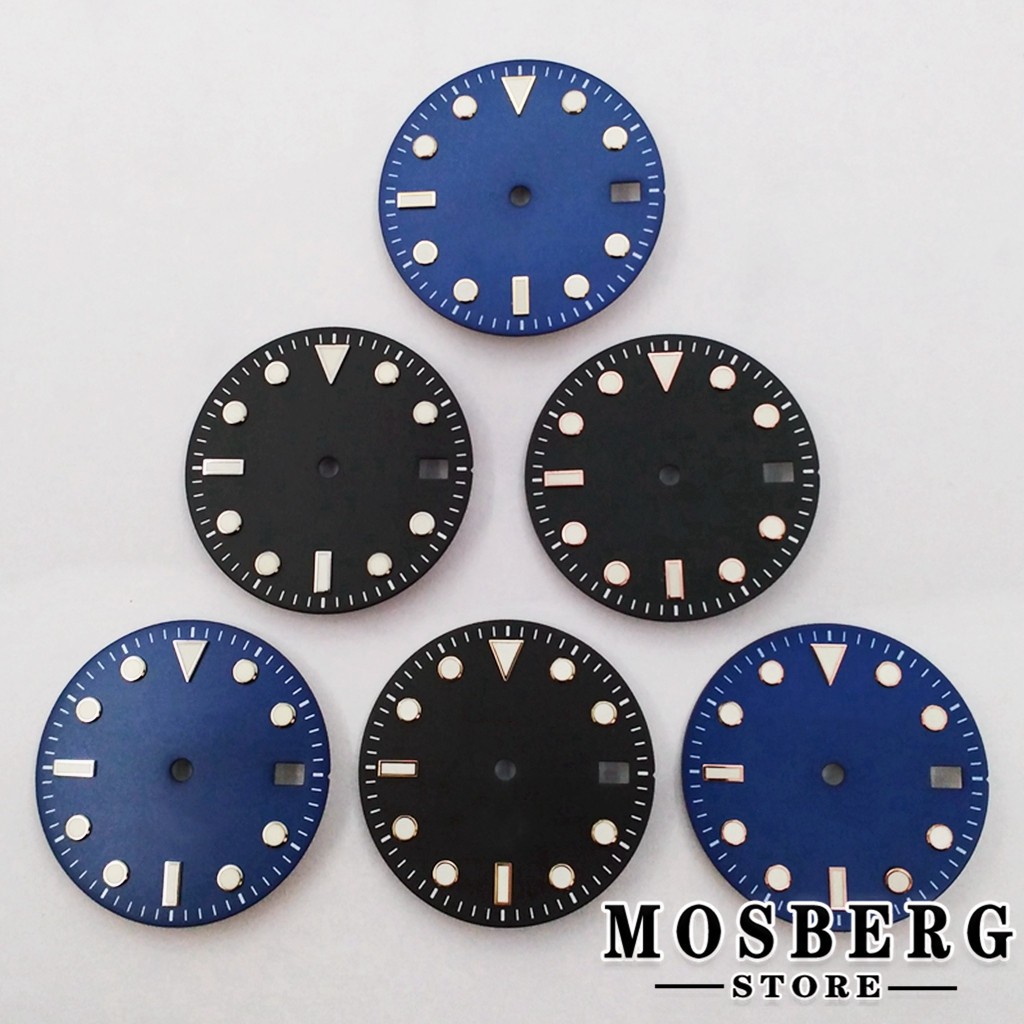 29mm sterile black green blue watch dial with date window for NH35 NH35A automatic movement accessories parts