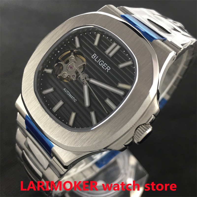 40mm Fashion Men's Watch Square Watch NH38 Automatic Movement Brown Blue White Green Black Sapphire Glass Stainless Steel Bracelet