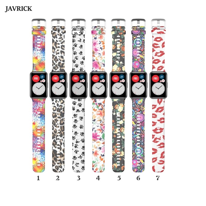 Printed Silicone Strap for Huawei Smart Watch, Soft Water Resistant Sport Watch Band Accessories