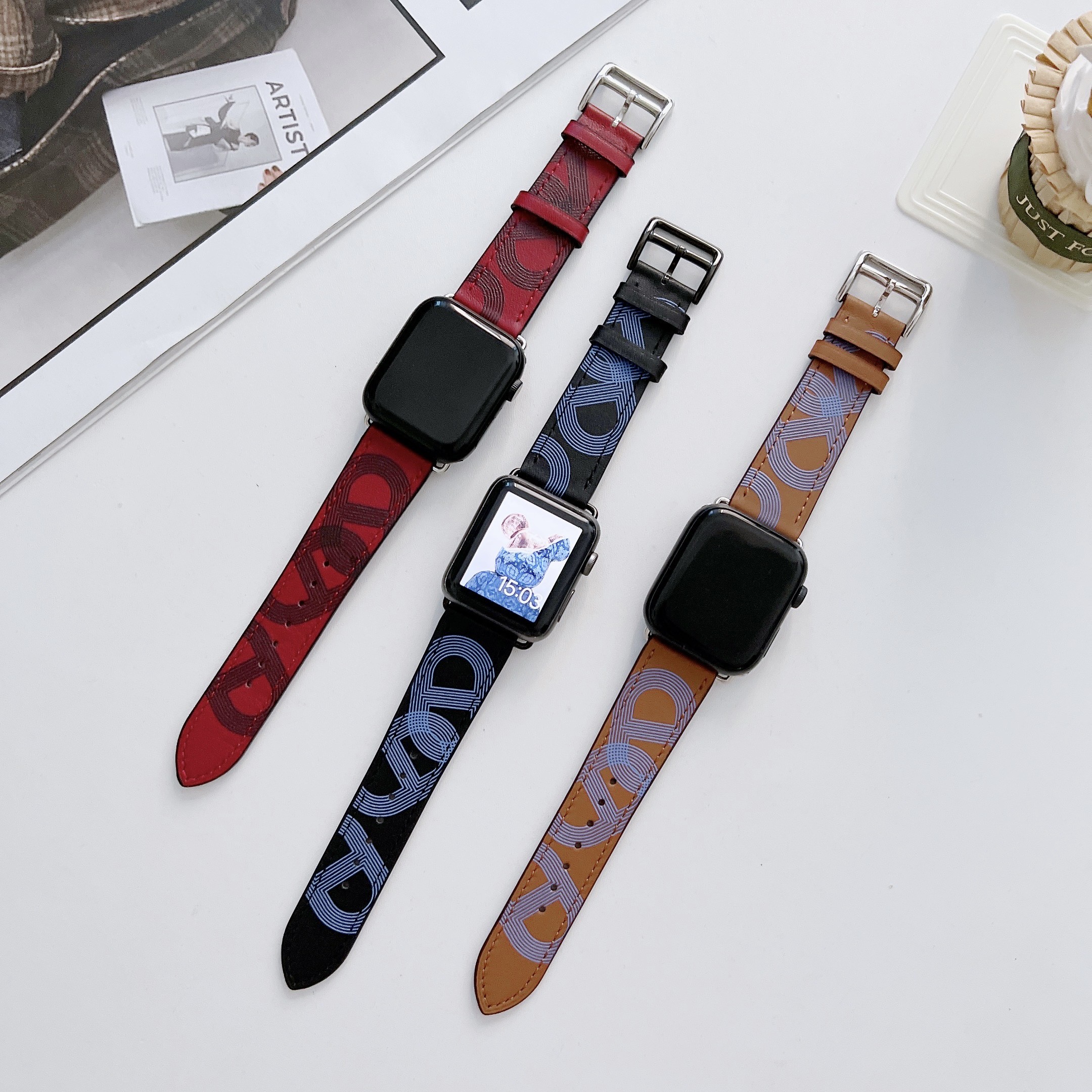 Leather Strap for Apple Watch Band 7 45mm 41mm Smart Watch Bracelet Wristband for iWatch 6 5 4 3 SE 44mm 42mm 40mm 38mm Korea