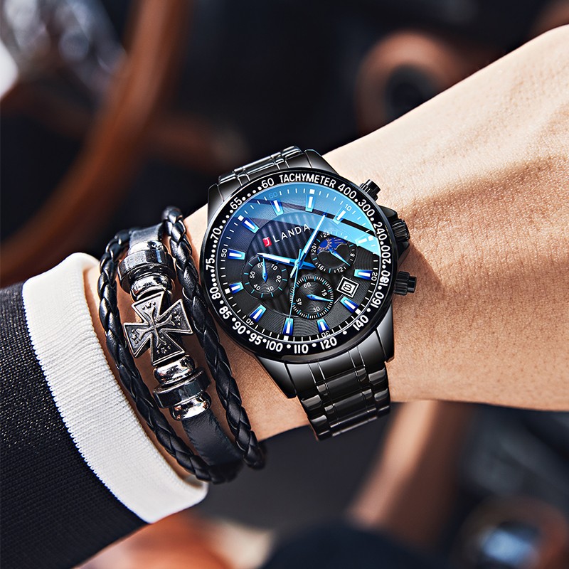 New Style Fashion Chronograph Waterproof Male Wrist Watch Male Business Watch Quartz Wristwatch Relogio Masculino 2022