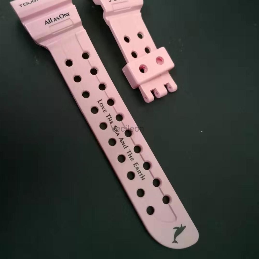 Pink Silicone Rubber Watchband and Bezl for GWF-1000 Watch Strap Watch Bands Waterproof Cover Sport Watches with Tools