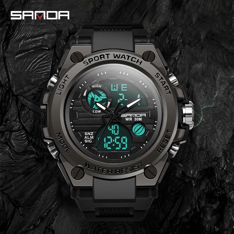 SANDA 739 Sports Watches Men Luxury Brand Military Quartz Watch Men Waterproof S Shock Male Clock relogio masculino 2022