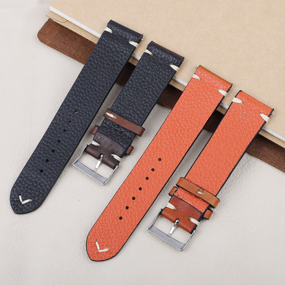 Handmade strap vintage leather man watch band 18mm 20mm 22mm 24mm hand stitching stainless steel buckle high quality