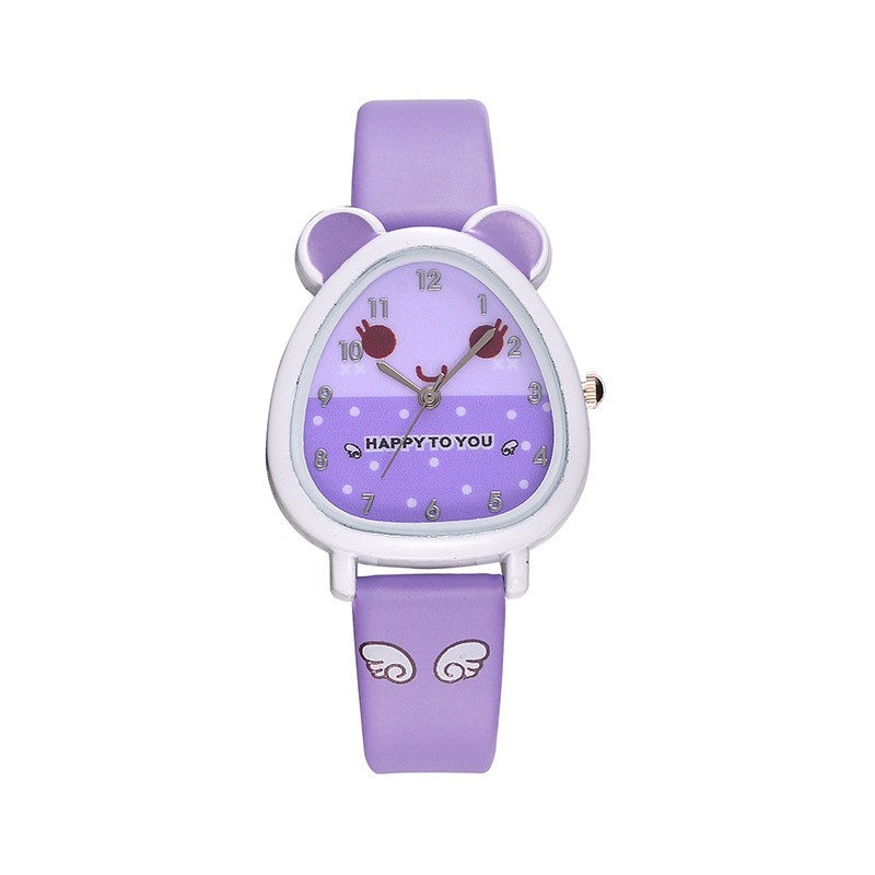 New leisure fashion cartoon dial children's watch different color strap girls beautiful quartz watch