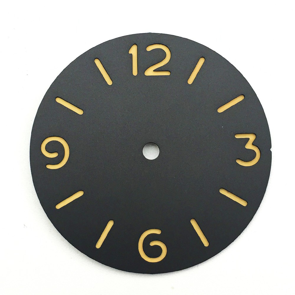 Watch Parts 37mm California Manual Winding Black Watch Literally Aseptic Dial For ETA 6497 ST3600 Caliber Luminous