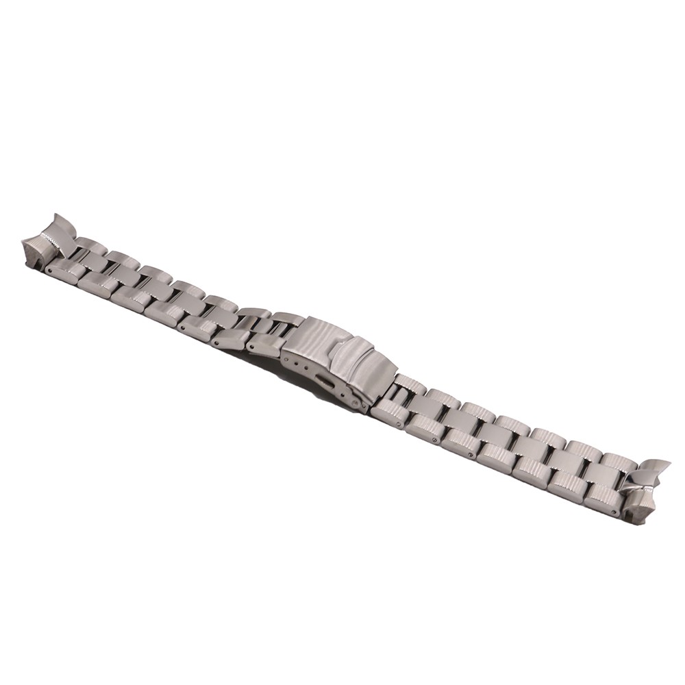 Rolamy 22mm Top Luxury 316L Steel Solid Curved End Solid Links Replacement Watch Band Strap Bracelet Double Push Clasp For Seiko