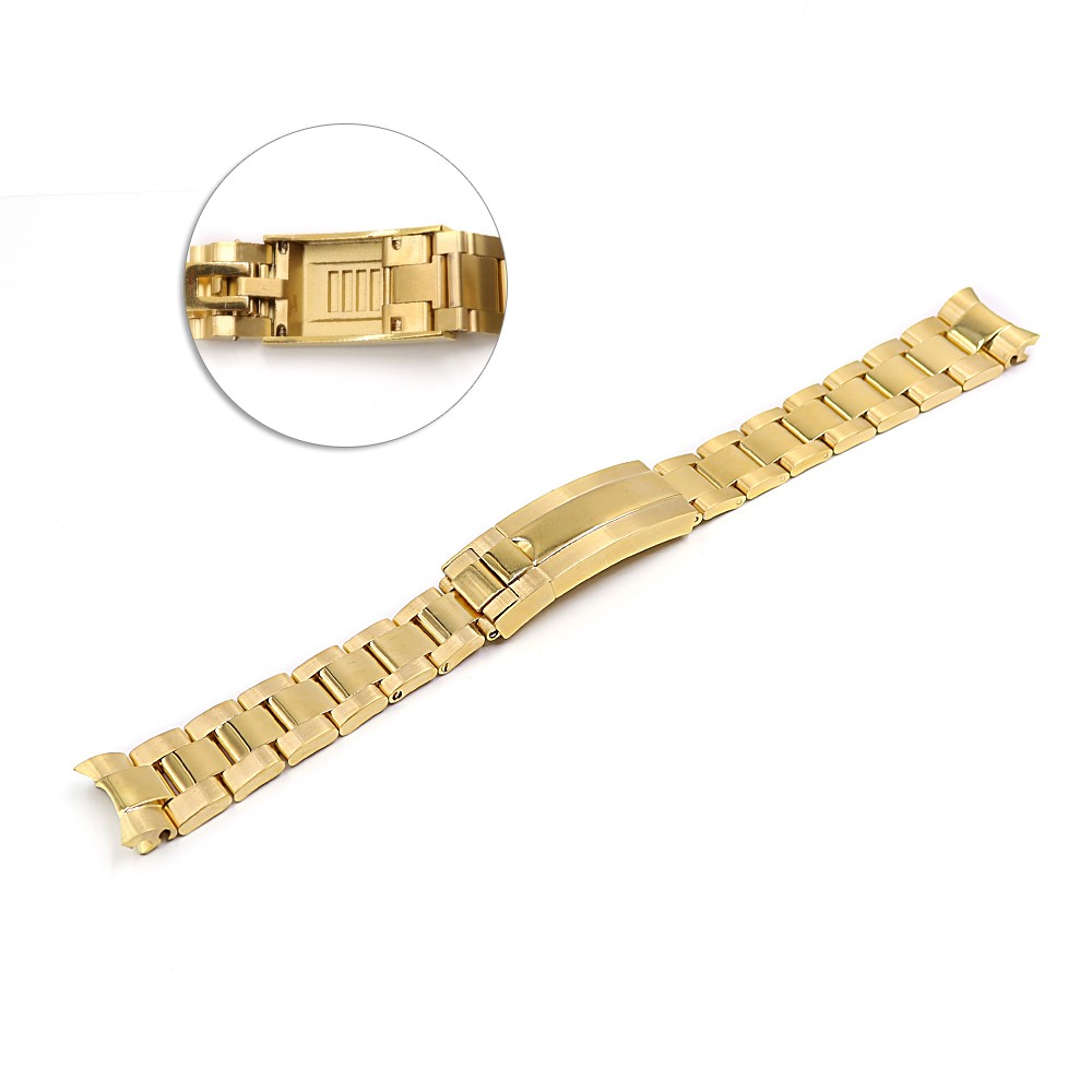 Rolamy 20 21mm Solid Curved End Screw Links Glide Lock Clasp Steel Watch Band Bracelet For Rolex Oyster Style Submarines