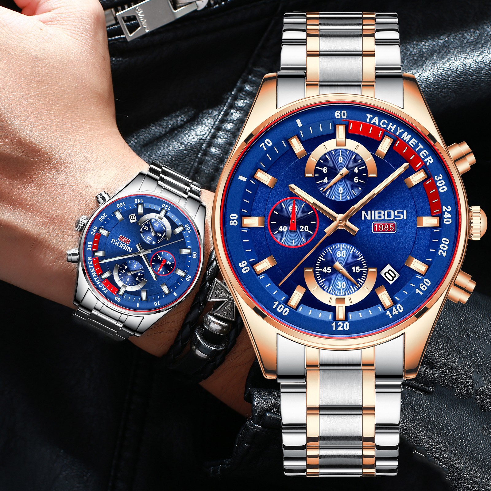 NIBOSI New Luxury Brand Stainless Steel Business Men's Watch Sport Waterproof Date Male Clock 2021 Watches Relogio Masculino