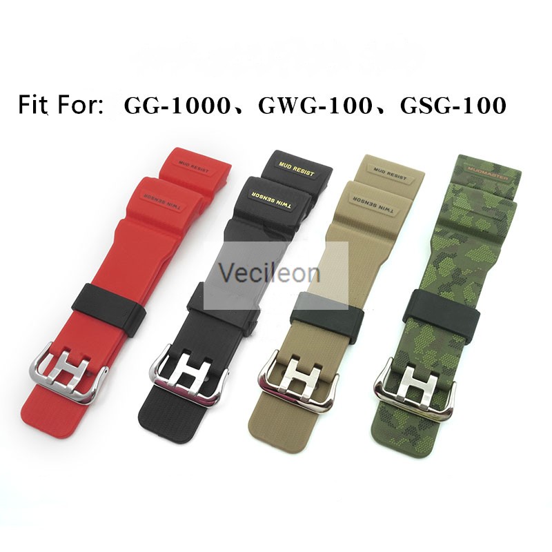 Silicone Resin Watchband for GG-1000 GWG-100 GSG-100 Men Sports Waterproof Replacement Watch Band Watch Accessories with Tools