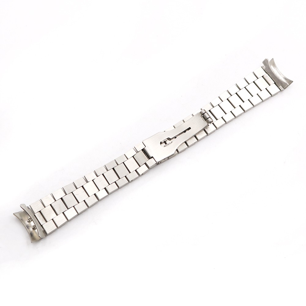 Carlywet 20mm Wholesale Silver Hollow Curved End Screw Quick 316L Stainless Steel Replacem Band Belt Jubilee Old Style Bracelet