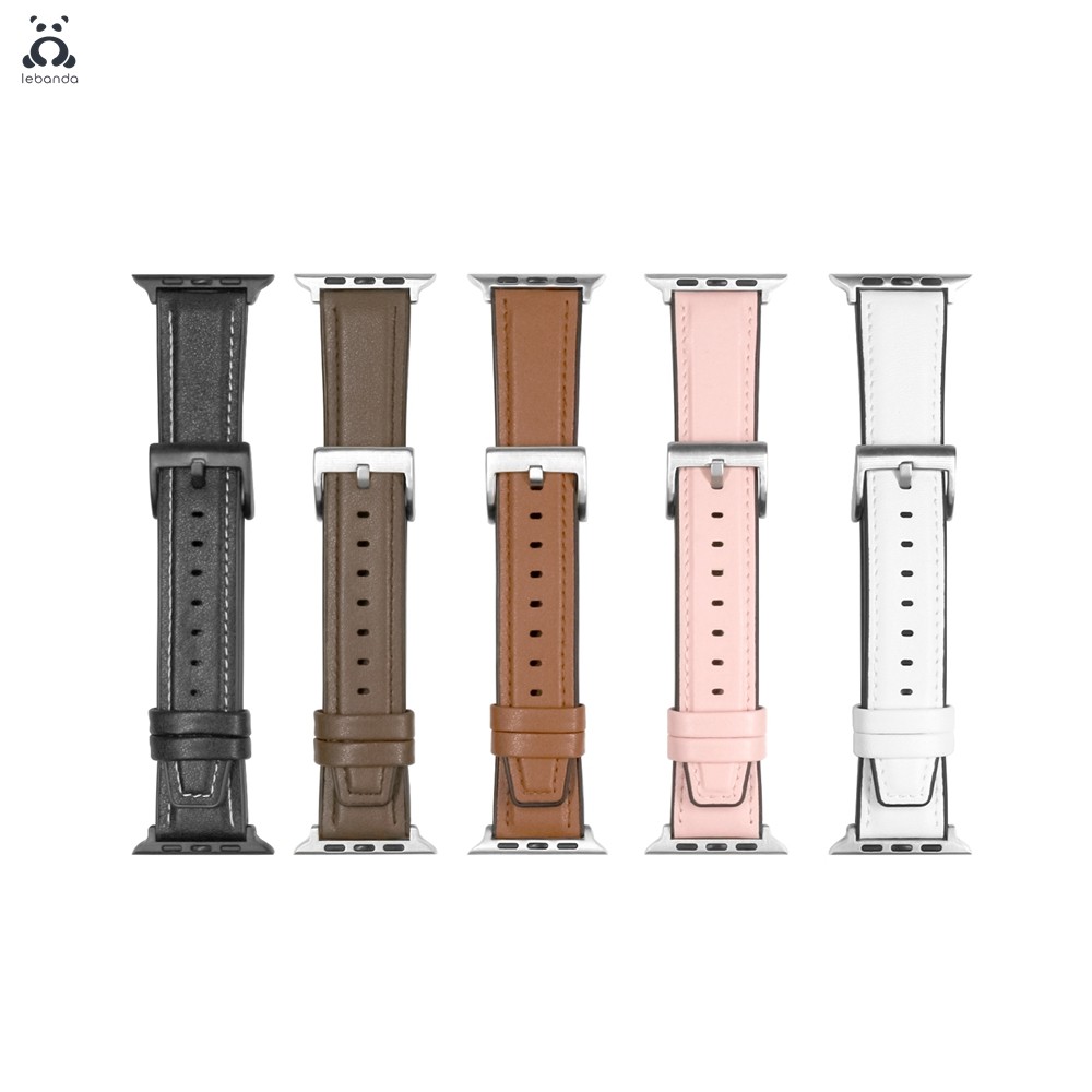 Lebanda Leather Strap for Apple Watch Series 7 6 SE 5 4 3 2 Suitable Leather Back Comfortable Feel Soft Touch for iWatch 41 45mm