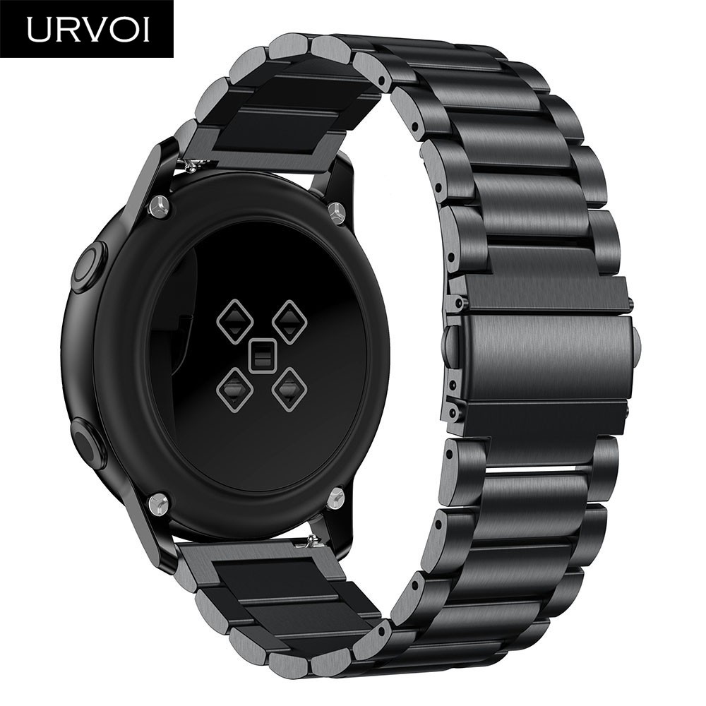 URVOI 3 Rows Band for Galaxy Watch Active Strap Stainless Steel Fold Over Clasp Quick Release Durable Wristwatches 4 Colors 42 46mm