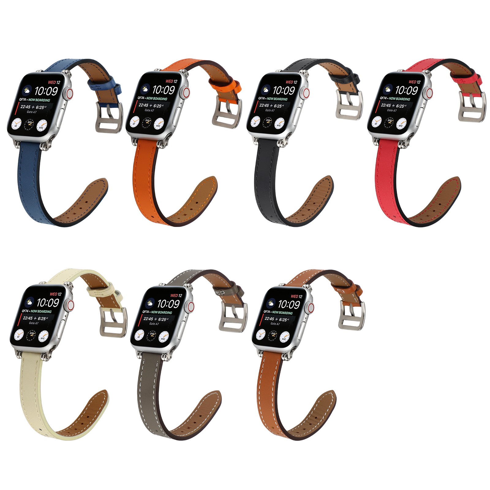 رقيقة جلدية Watchbands ل أبل ووتش سلسلة 7 6 5 4 3 2 SE حزام ل iwatch 38 40 مللي متر 41 مللي متر 42 مللي متر 44 مللي متر 45 مللي متر سوار اكسسوارات