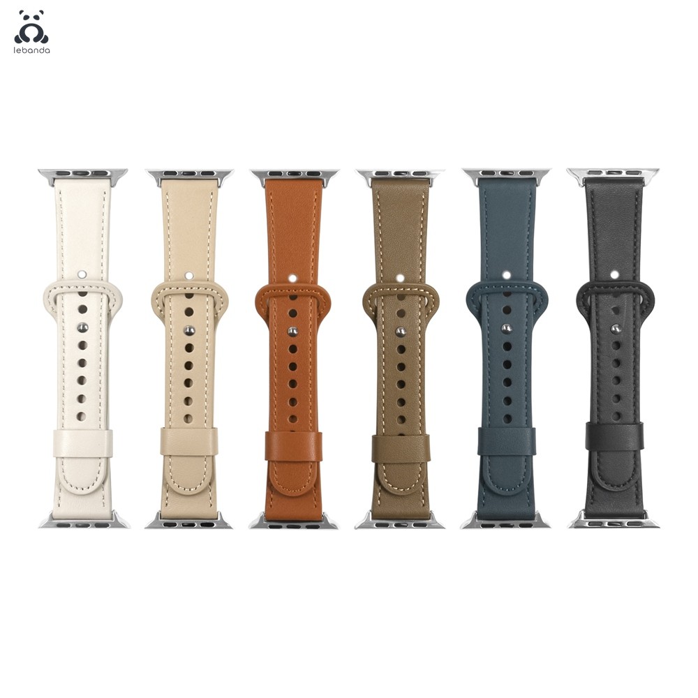 Leather Pin Buckle Strap for Apple Watch Series Strap 7 6 SE 5 4 3 2 Sport Strap Modern Single Loop Design Suitable for iWatch