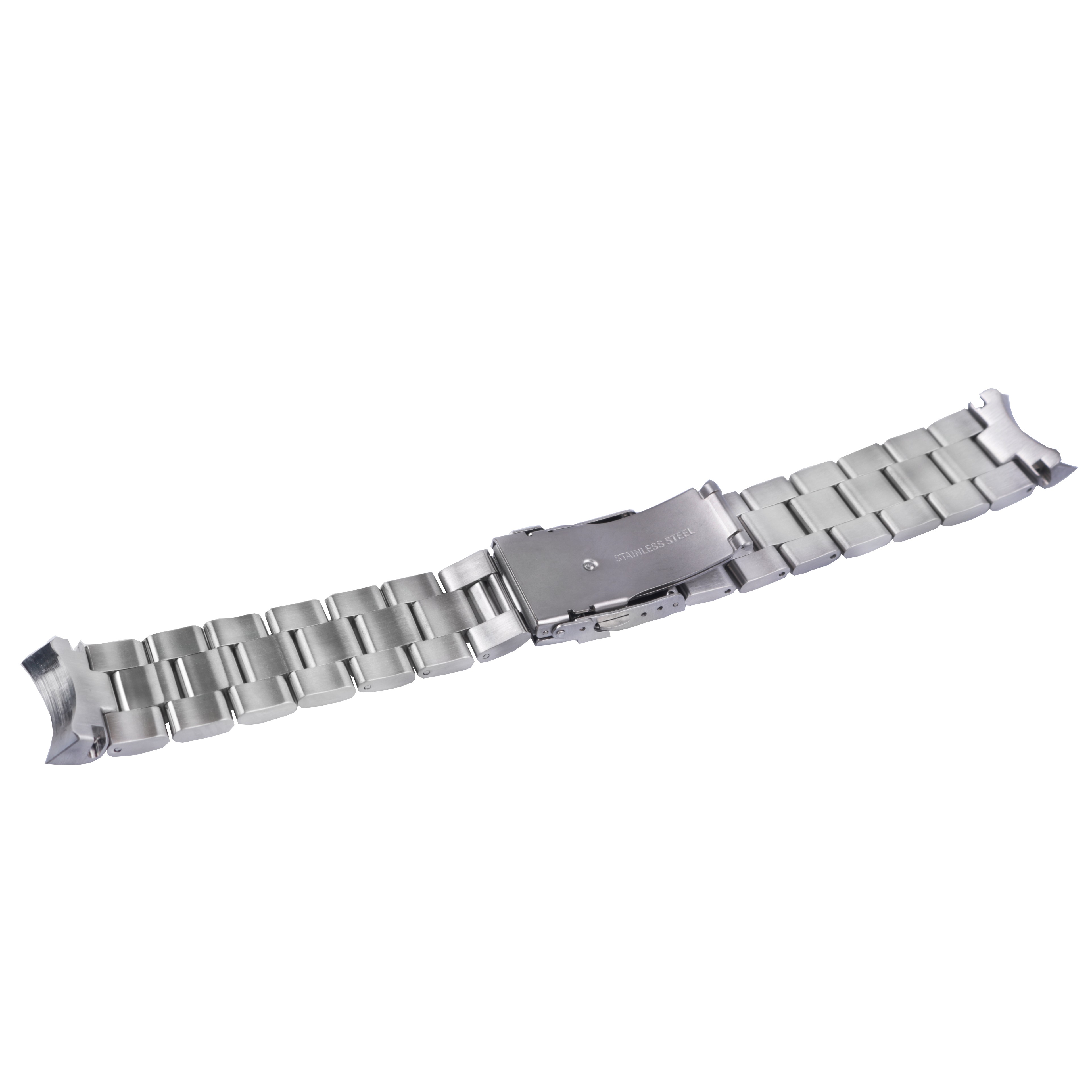 Carly Wet 22mm Sliver All Brush Stainless Steel Wrist Watch Band Replacement Metal Watchband Bracelet Double Push Clasp For Seiko