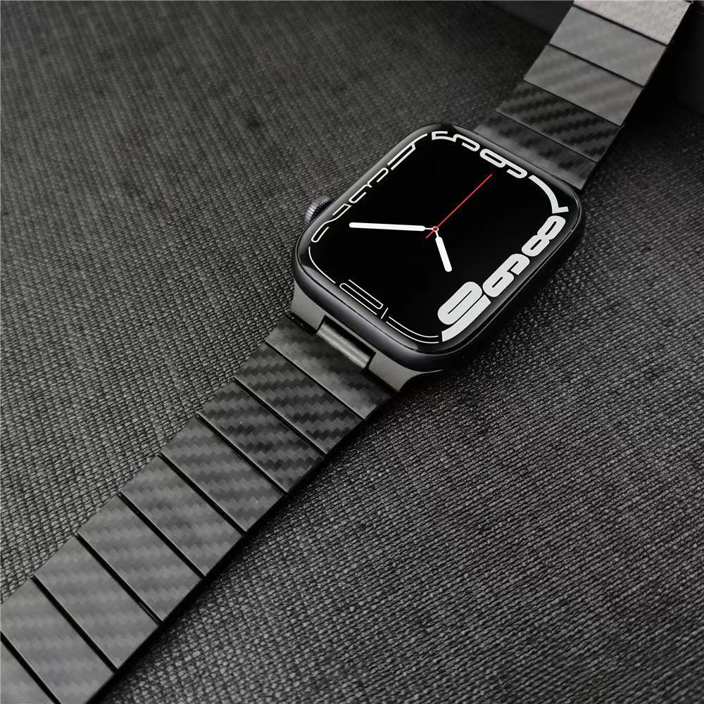 Carbon Fiber Strap for Apple Watch Band 45mm 44mm 42mm 41mm 40mm 38mm Lightweight Connect Bracelet Strap iWatch Serie 3 4 5 6 SE 7