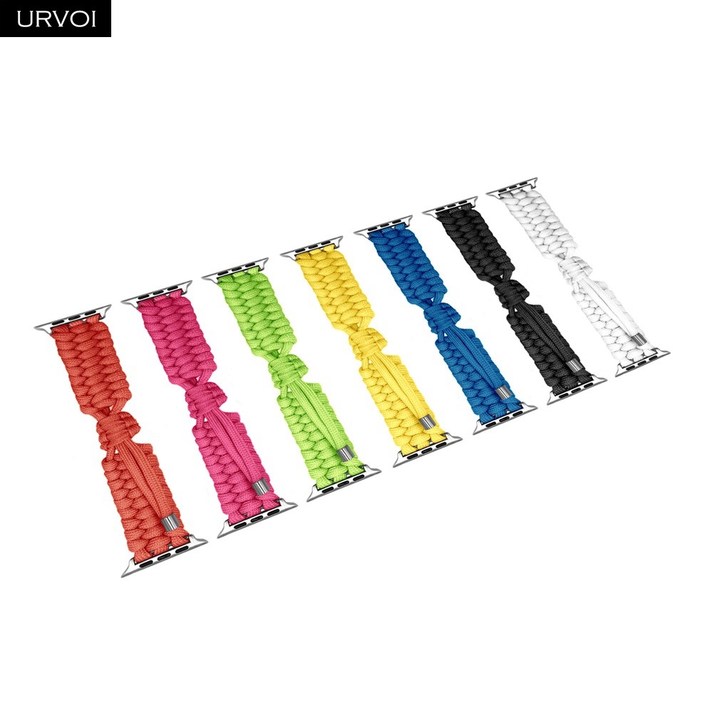 URVOI Parachute Lanyard Band for Apple Watch Series 7 6 SE 5 4 321 Stretch Buckle Rope Strap for iWatch outdoor Design 40 44mm