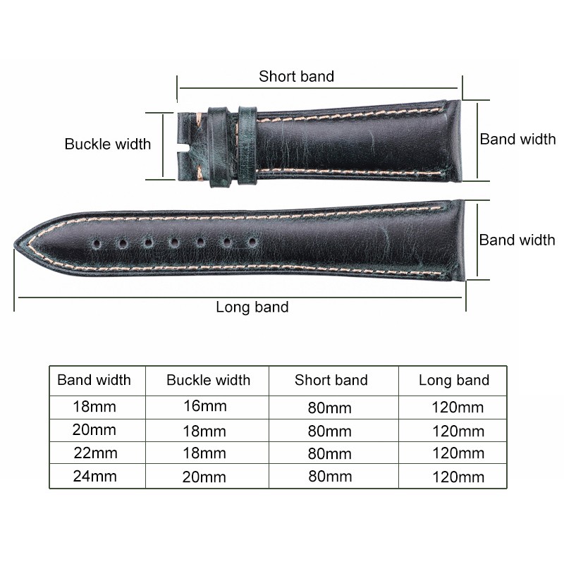 النفط الشمع جلد طبيعي Watchband النساء الرجال جلد البقر حزام ساعة اليد الفرقة 18 مللي متر 20 مللي متر 22 مللي متر 24 مللي متر ساعة سوار للساعات المعادن المشبك