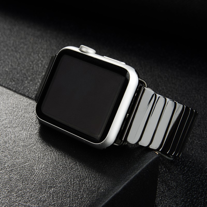 Ceramic strap for Apple Watch band 44mm 40mm 45mm 41mm 42mm 38mm accessories stainless steel bracelet iWatch series 7 6 5 4 3 se