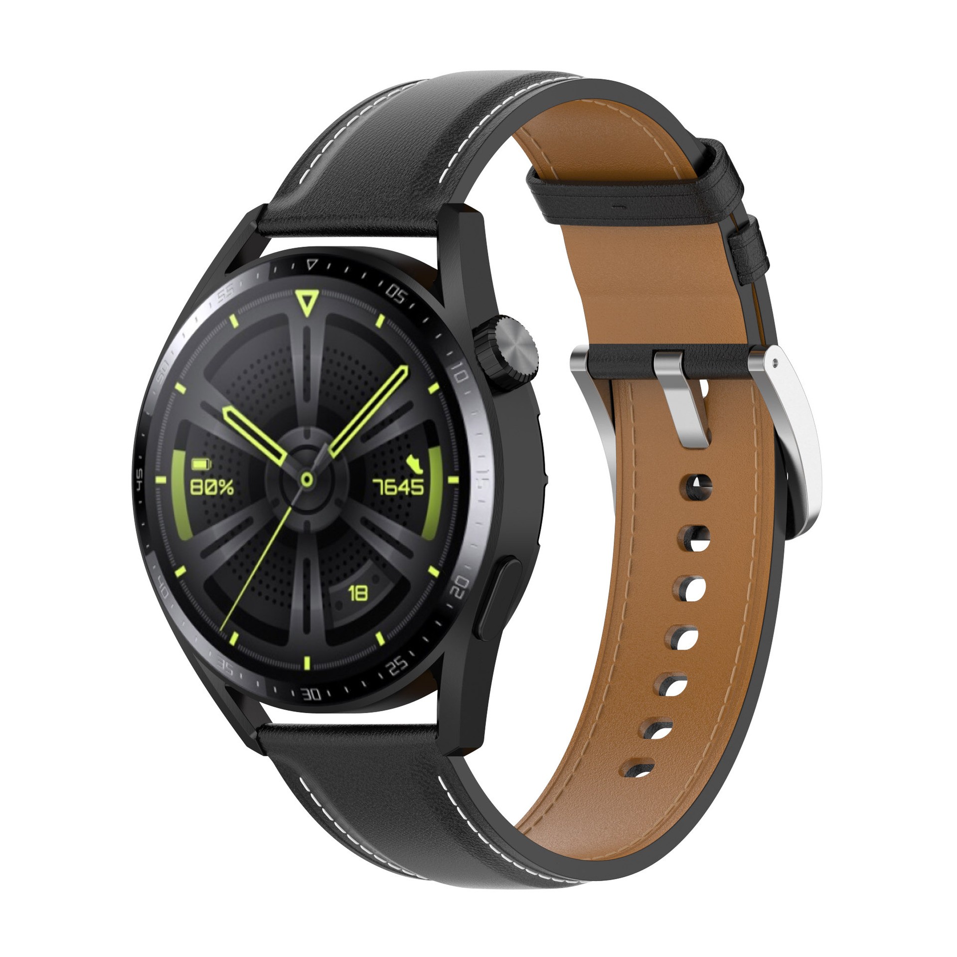 Watchband suitable for Huawei watch GT3 band for Samsung watch4 prime leather strap leather strap 20/22mm high-end business str