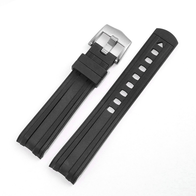 PEIYI Rubber Watchband Men Bracelet for O-MEAG Seamaster 300 Silicone Watches Accessories 20mm Black Wristband