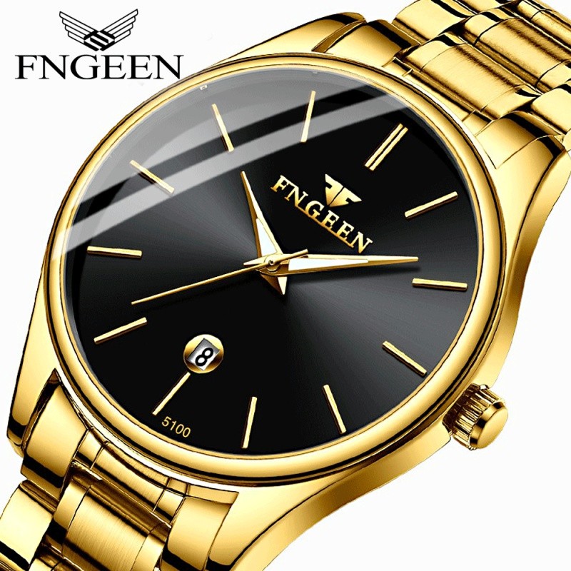 Men's glass watch mesh quartz watch student watch ultra-thin waterproof simple black watch