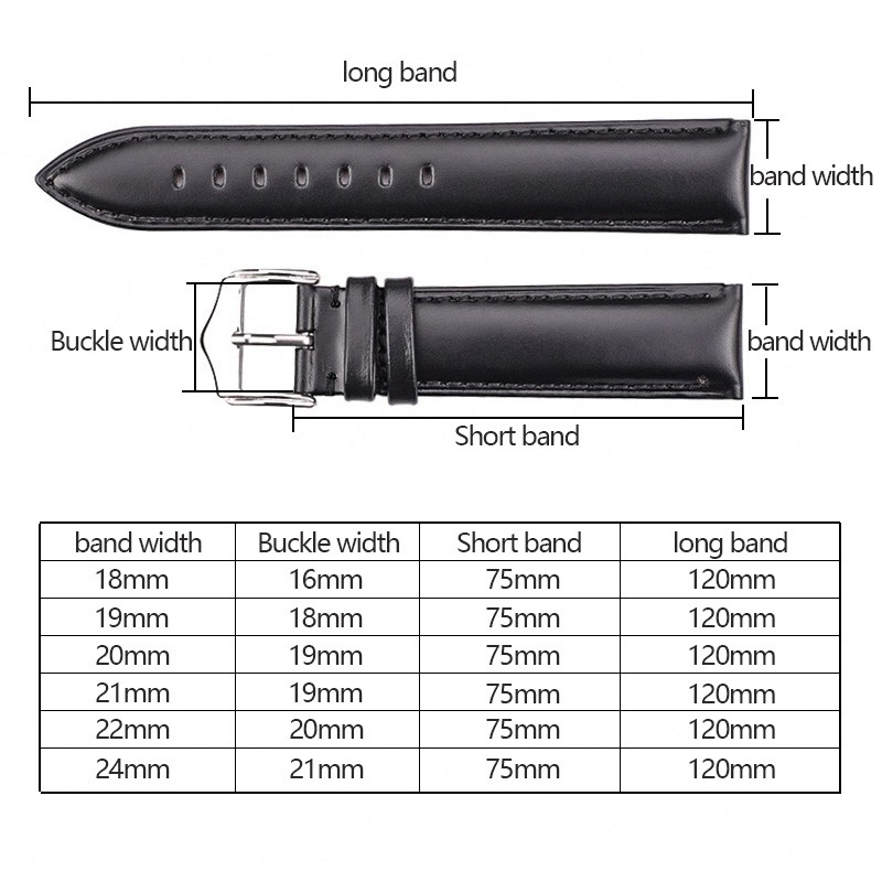 جلد طبيعي حزام (استيك) ساعة سوار النساء الرجال البني الأسود السلس لينة جلد البقر حزام اكسسوارات 18 19 20 21 22 24 مللي متر مربط الساعة