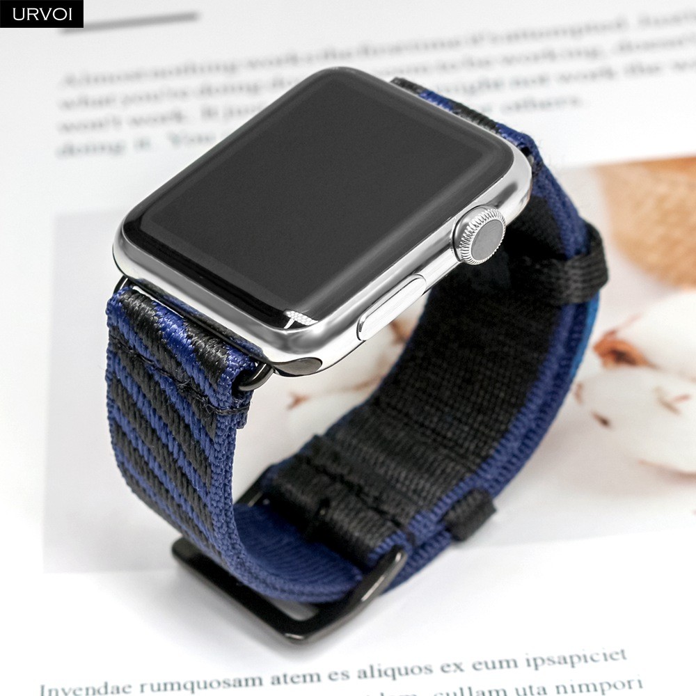 URVOI شريط جولة واحدة للقفز لساعة أبل سلسلة 7 6 SE 5 4 3 2 1 جديد النسيج المنسوجة حزام ل iWatch الرياضة تصميم سويمدبروف