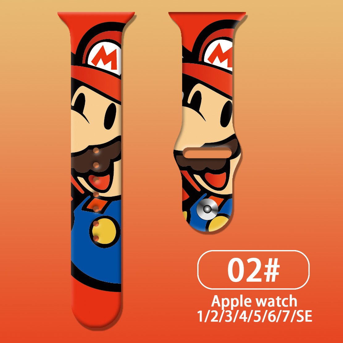 Super Mario Silicone Strap for Apple Watch Band 44mm 45mm 40mm 38mm 42 Watchband for Apple Watch Iwatch Series 6 Se 5 4 3 7