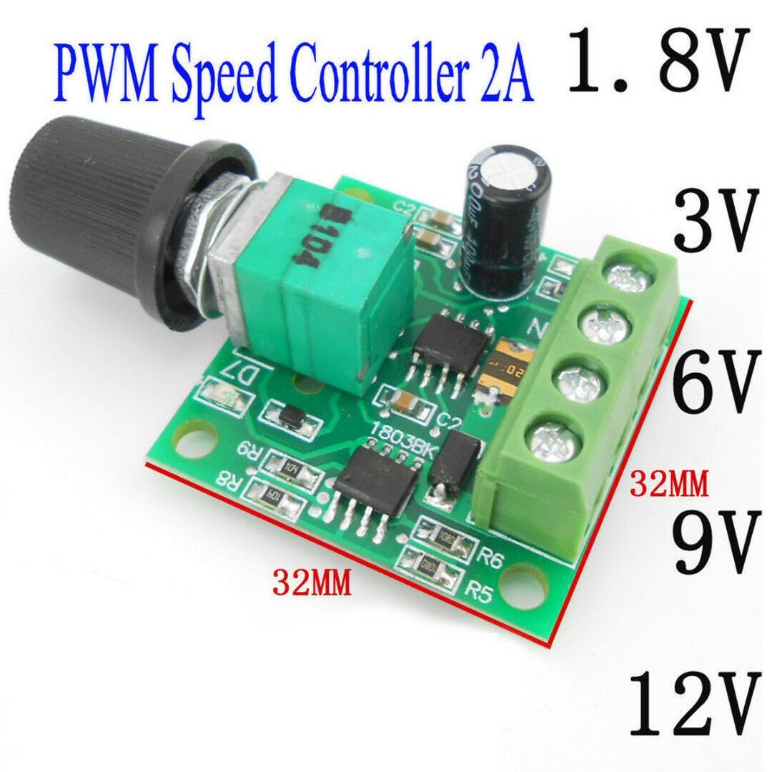 Speed ​​Controller Voltage Knob Switch Kit DC 1.8V 3V 5V 6V 12V 2A PWM Low Voltage Motor Speed ​​Controller