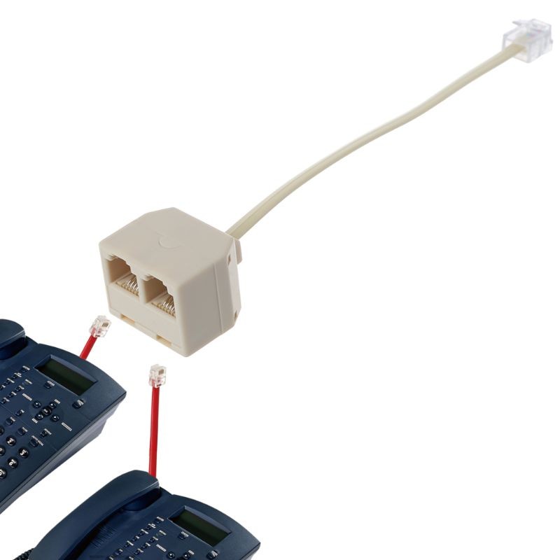 Phone Splitter RJ11 6P4C 1 Male to 2 Female RJ11 to RJ11 Splitter Phone Charger